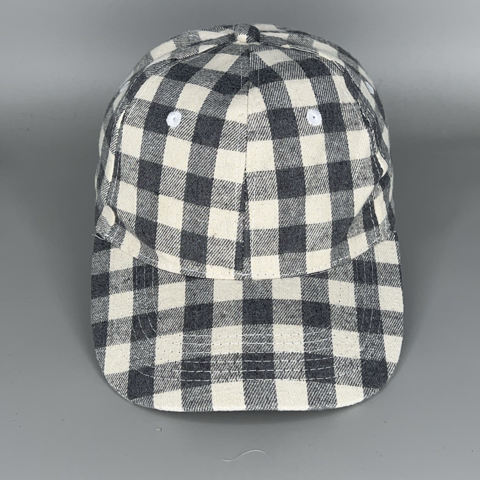 Cocus Pocus Plaid Strapback Cap One Size Black Wh… - image 1