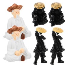 6 Pcs Decorative Statue Bonsai Decorations Chinese Mini Figurines