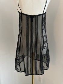 La Perla Black Lace Sheer Chemise Nightdress - Women Intimates