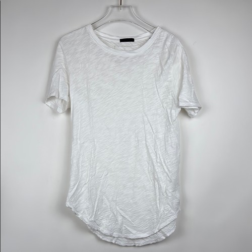 ATM White Slub Jersey Short Sleeve T-shirt Rounded Hem Size Small