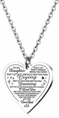 To My Daughter Necklace from Dad,Inspirational Mother's Day Gifts for Daughte...