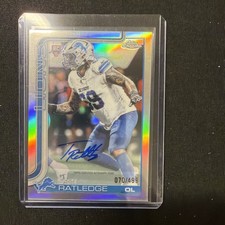 2025 Topps Chrome TATE RATLEDGE Lions RC Sticker Auto Chrome Refractor /499 🦁