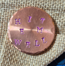 Customized Copper Golf Ball Marker-1.25 inch diameter Hand Made -