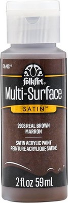 Folkart Multi-Surface Paint in Assorted Colors (2 Oz), 2908, Real Brown