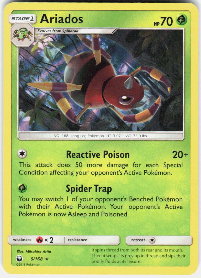Ariados 6/168 Rare Celestial Storm Pokemon Reverse Holo Near Mint A011