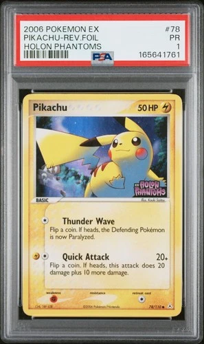 2006 POKEMON EX HOLON PHANTOMS #78 PIKACHU-REVERSE FOIL PSA 1