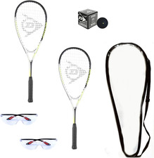 Dunlop Sports Squash Racquet Set Includes 2 Racquets, 2 Eyeguards, 1 Ball, Cove