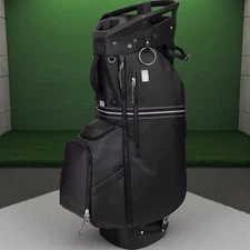 Sun Mountain Mid Stripe Cart Bag | Black | 14-Way Dividers | Premium Vinyl | NEW