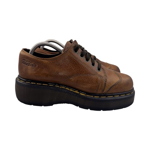 Dr. Martens 8651 Brown Leather Chunky Platform Oxford Shoes Womens Sz 5