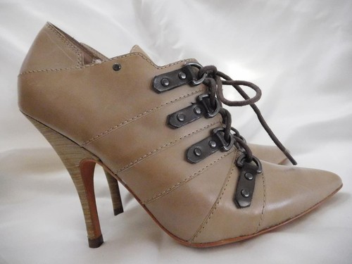 Jean-Michel Cazabat Ida High Heel Lace-Up Booties 37.5 NWOB