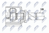 NTY NPW-PL-058 Gelenksatz, Antriebswelle Vorne Links Passend FüR Fiat Opel