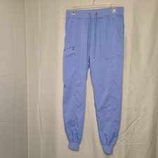 Healing Hands Womens Scrub Bottoms MT Blue Multi Pocket Joggers Medical Cozy