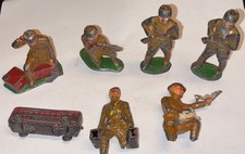 VTG Barclay Lead Toy Soldiers Lot: 6 WWI Army Men  NYCC Train   Damaged