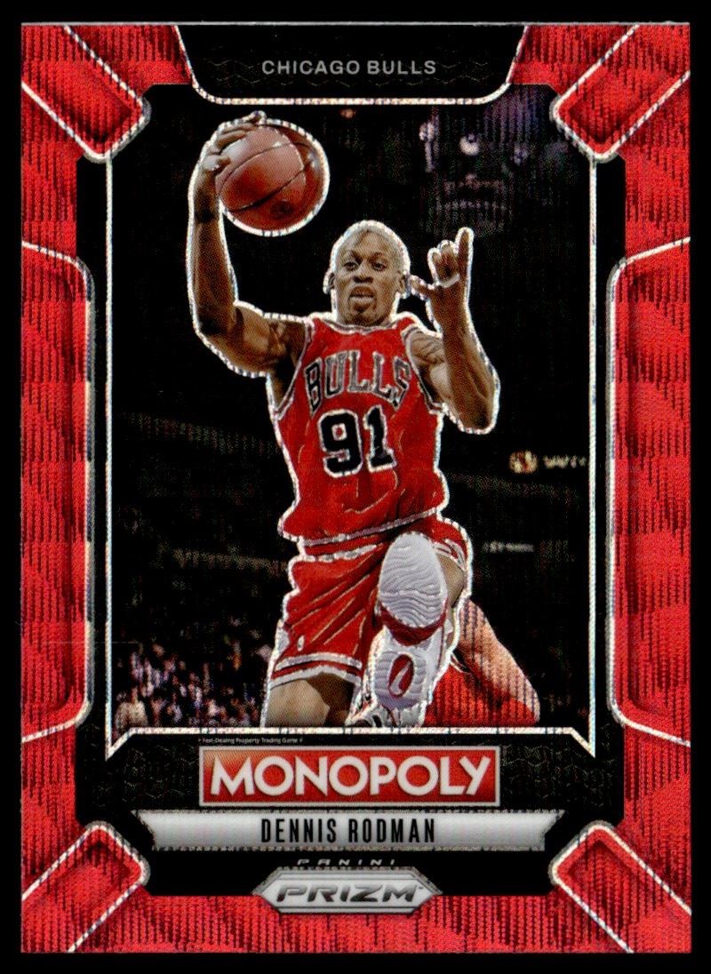 2024-25 Prizm Red Wave Prizms Monopoly Dennis Rodman Chicago Bulls