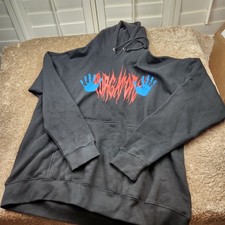 Purgatory Black Graphic Hoodie Mens XL Cross Handprints Streetwear Made in USA