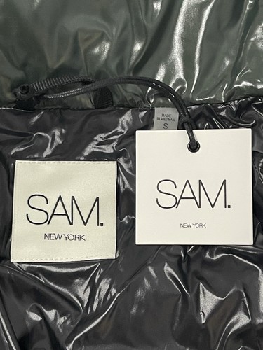 $395 SAM Freestyle Bomber Jacket S Spruce Green Down Feather Nylon Puffer - Picture 7 of 12