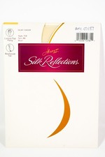 1 Pair Hanes Silk Reflections SIlky Sheer Control Top Pantyhose PEARL 718 Sz AB