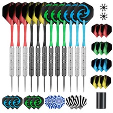 Steel Tip Darts, Professional Metal Darts,12pcs 18 Gram Darts Metal Tip Set w...