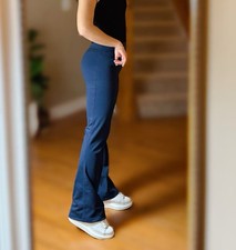 Jockey Ladies' Yoga Pant Super Comfy High Rise Neo Navy Flare Stretch Sz S M