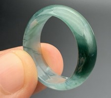 Video Certified Green Natural A Jadeite Jade Round Circle Ring NO. 9  420114