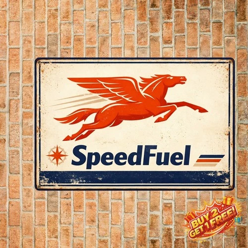 Pegasus Gas Station Vintage Metal Tin Sign 8x12 Wall Decor for Garage