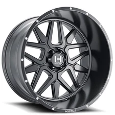 22x12" Hostile Wheels H128 Diablo Satin Black Off-Road Rims (4 pcs) (S03)