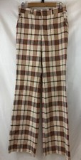 Vintage Tattersall LTD Wide Leg Trouser Tartan Wool Plaid Retro Hippie70s 32X39