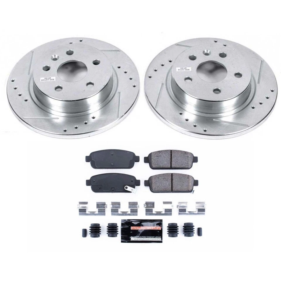 K5551 Powerstop Juego de 4 ruedas discos de freno y kits de pastillas delanteras y traseras para Chevy Sonic Foto 3 de 4
