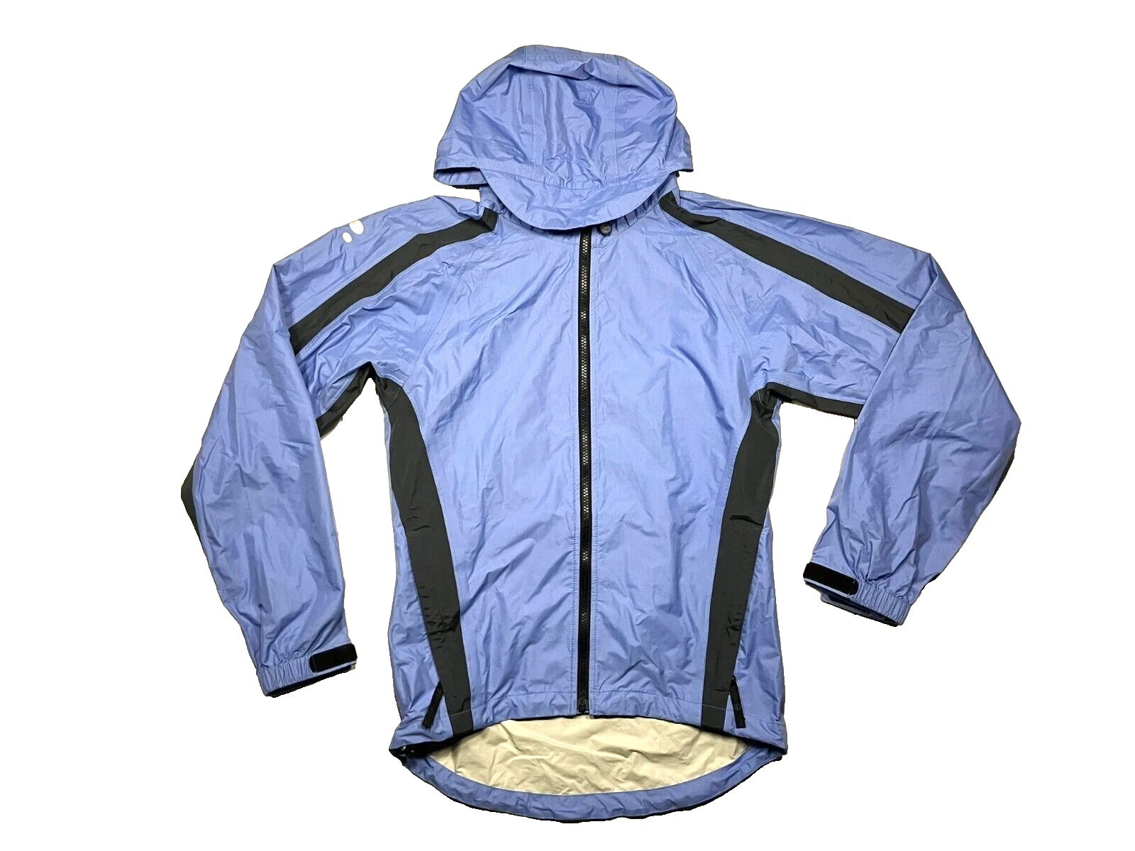 GROUND Blue Nylon WATERPROOF RAIN JACKET Outdoor Hike Windbreaker Coat Men's M