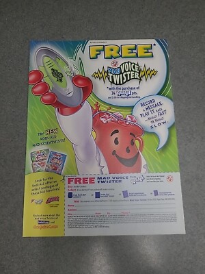 Kool-aid Mad Voice Twister Print Ad 2003 8x11 Great To Frame 
