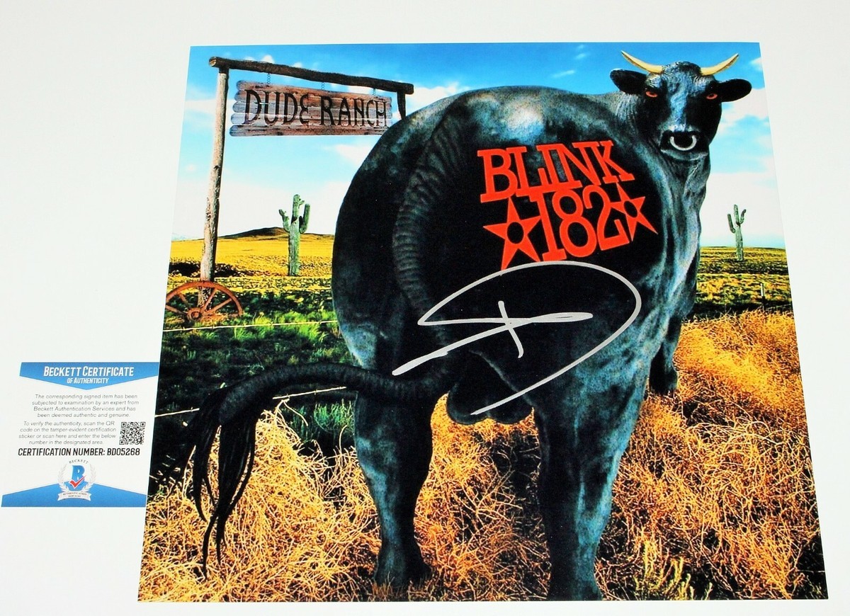 TOM DELONGE BLINK-182 SIGNED 'DUDE RANCH' 12x12 ALBUM FLAT PHOTO