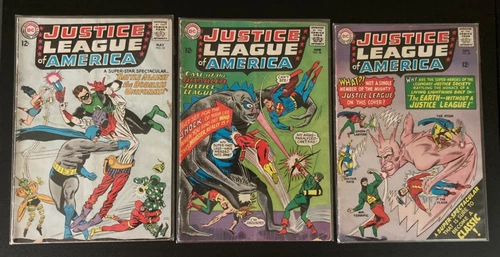 Vintage DC Justice League of America Silver Age Comic Book Lot - 3 Issues