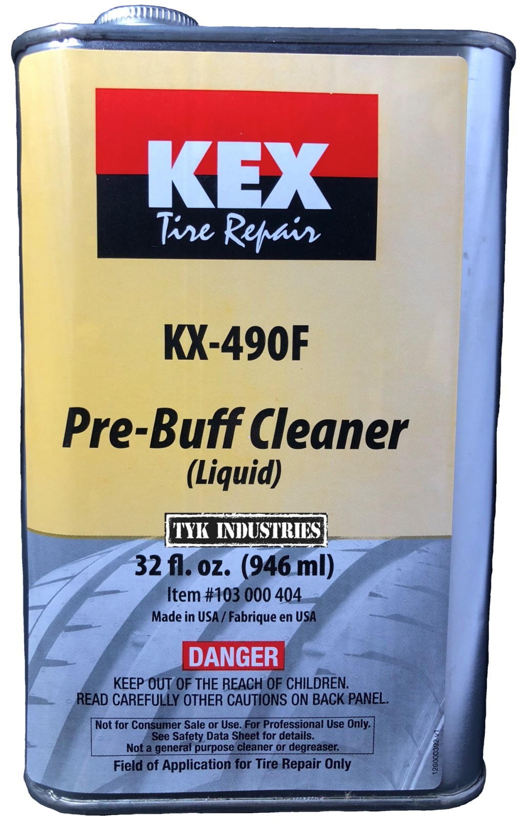 Kex Liquid Pre Buff Tire Repair Cleaner 32 oz Buffing Solution can
