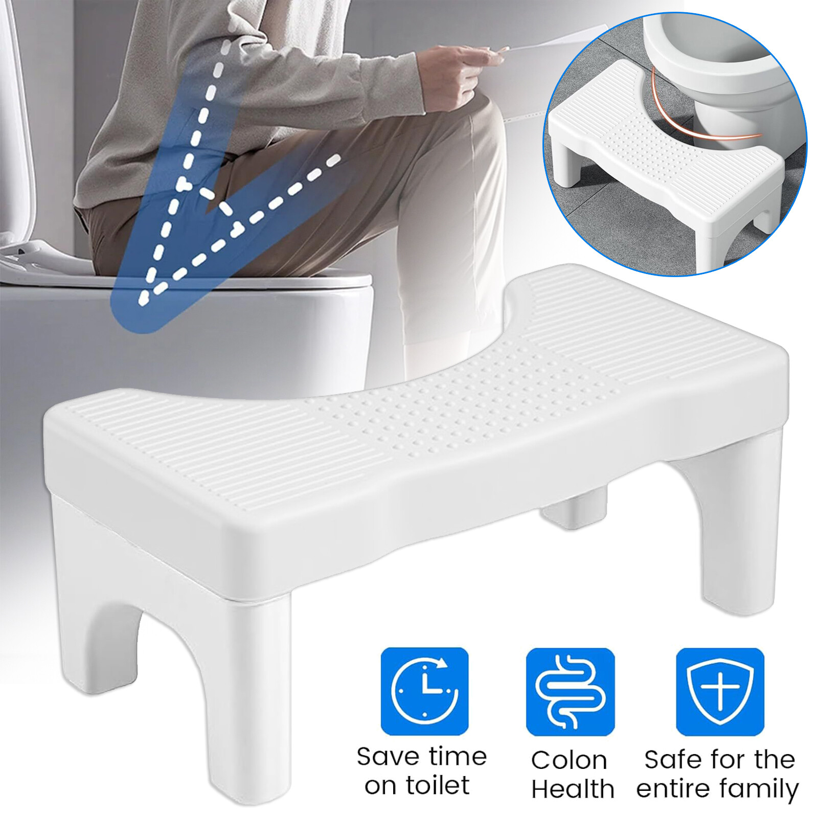 Toilettenhocker Erwachsene Kinder Klohocker Toilettenhilfe WC Hocker Kackhocker
