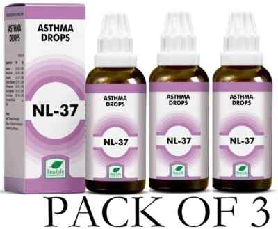  New Life NL-37 Asthma Drops (30ml Each) | Pack of 3 | Exp: 5 Years  