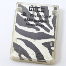 PS2 Memory Card 8MB HORI Zebra Black Playstation 2 Made in Japan 15130