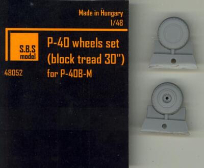 SBS Models 1/48 CURTISS P-40B WARHAWK WHEEL (BLOCK TREAD 30'') SET Resin Set