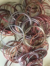 Lot of 100 Children's Bracelets Indian Colorful Metal Party Occasion Bangles