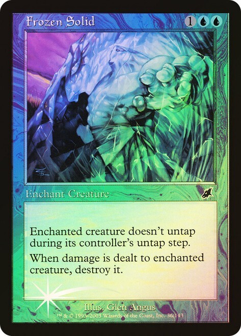 Magic the Gathering FROZEN SOLID #36/143 Scourge Blue Foil Un-common 2003 NM