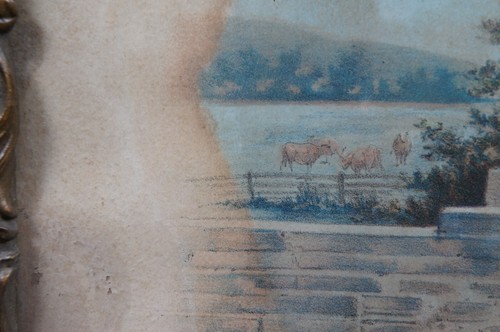 Antique Victorian Courting by the Stream Lithograph After Edouard Debat-Ponsan - Picture 12 of 12