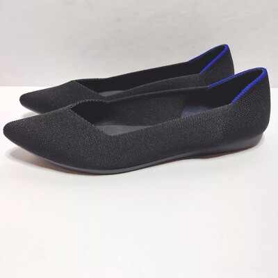 Rothy’s The Point Black Solid Pointed Toe Ballet Flats Shoes Women's Size  US
