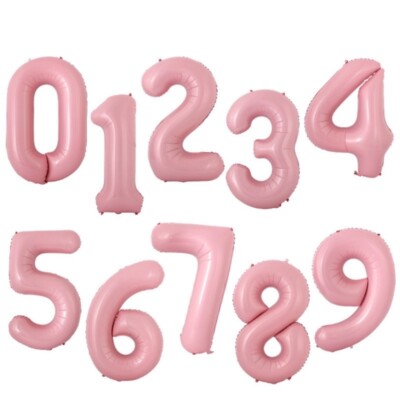 40'' Pastel Pink Mylar Foil Balloon Huge Number balloons Float w Helium Birthday