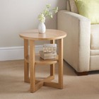 Contemporary Round Oval Shaped Oak Finish Coffee Side Table Home Decor Hallway