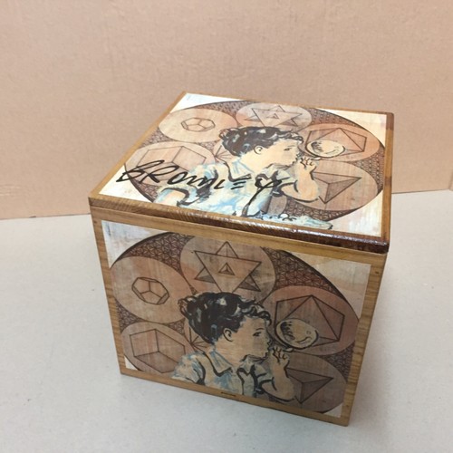 David Bromley Commissioned & CERTIFIED decoupage BOX 23x23x21m WOOD BUBBLE BOY