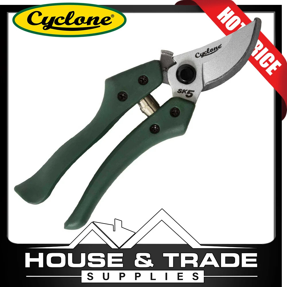 Cyclone Secateurs Bypass 200mm Pruner Quick Release Glass Filled
