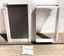 The Ideal Pet Door Deluxe Aluminum Small Grey 5  x 8" Opening Dogs Cats w/Latch