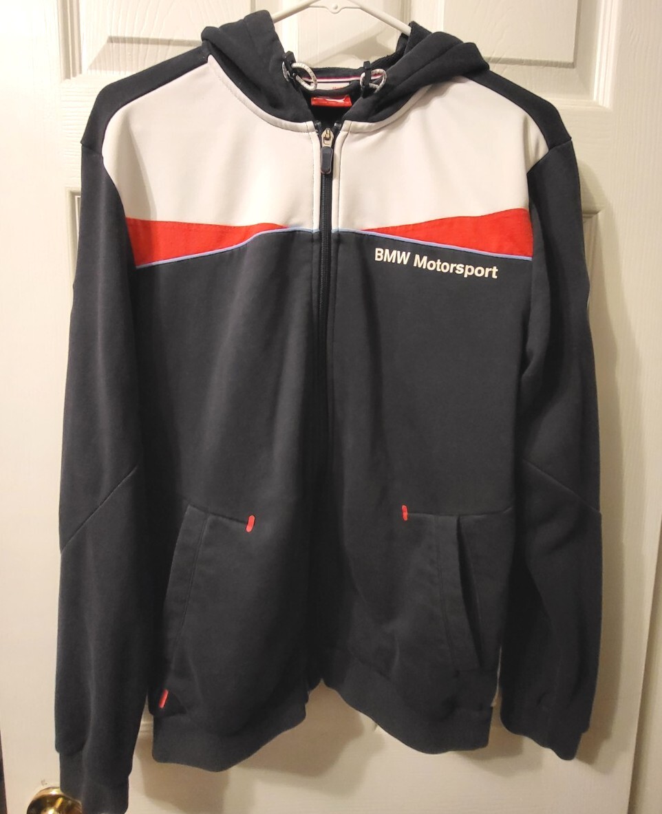 BMW Motorsport Jacket PUMA Mens Small Black Red Full Zip