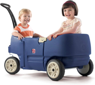 Wagon for Two Plus, Kids Ride on Toy, Stroller Substitute, Includes Seat Belts, 