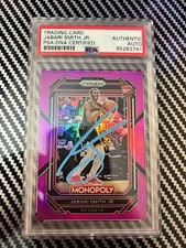 Jabari Smith Jr. 2022-23 Prizm Monopoly Pink Rookie RC #/149 Signed Auto PSA DNA