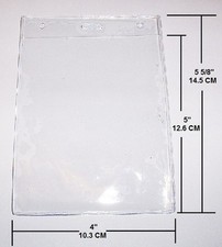 CLEAR VINYL CREDENTIAL BADGE ID HOLDER VERTICAL OVERSIZE 5 5/8" x 4"